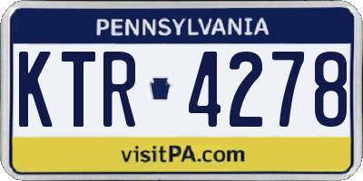 PA license plate KTR4278