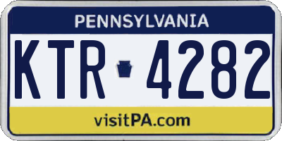 PA license plate KTR4282