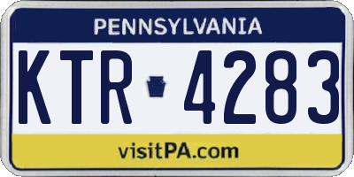 PA license plate KTR4283