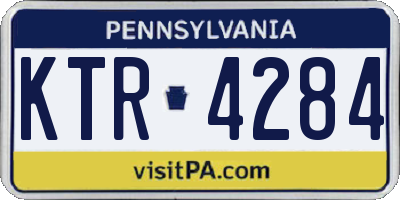 PA license plate KTR4284