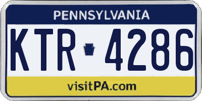 PA license plate KTR4286