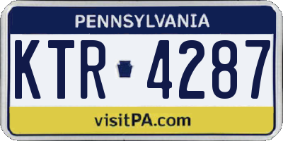 PA license plate KTR4287