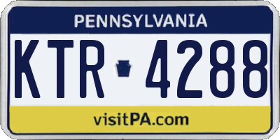 PA license plate KTR4288
