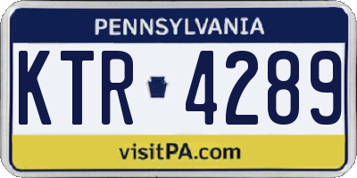PA license plate KTR4289