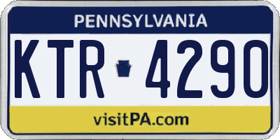 PA license plate KTR4290