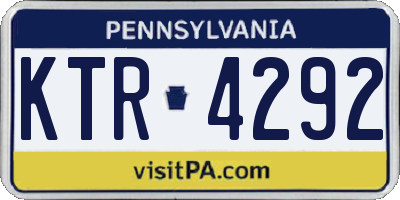 PA license plate KTR4292