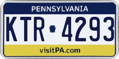 PA license plate KTR4293
