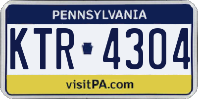 PA license plate KTR4304