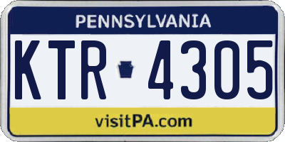 PA license plate KTR4305