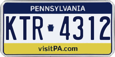 PA license plate KTR4312
