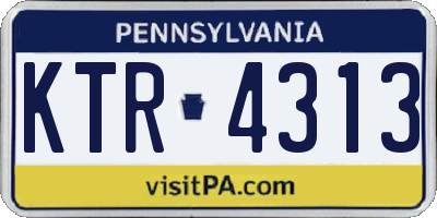 PA license plate KTR4313