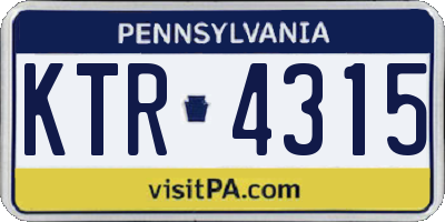 PA license plate KTR4315