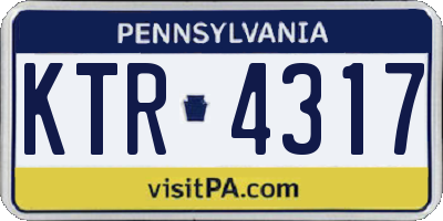 PA license plate KTR4317