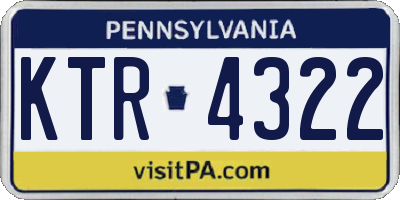 PA license plate KTR4322