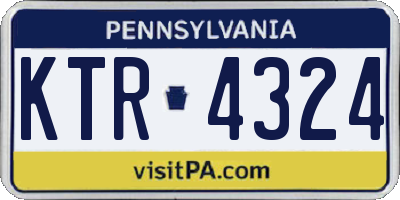 PA license plate KTR4324
