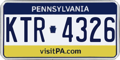 PA license plate KTR4326