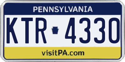PA license plate KTR4330