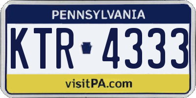 PA license plate KTR4333