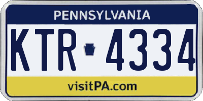 PA license plate KTR4334