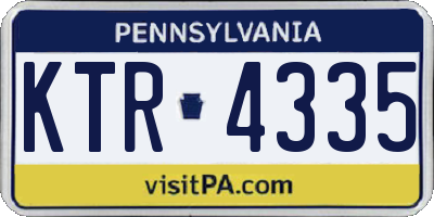 PA license plate KTR4335