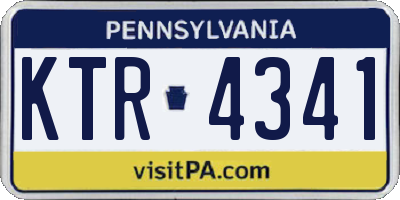 PA license plate KTR4341