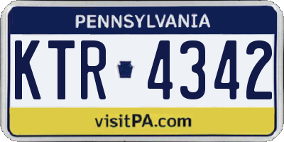 PA license plate KTR4342