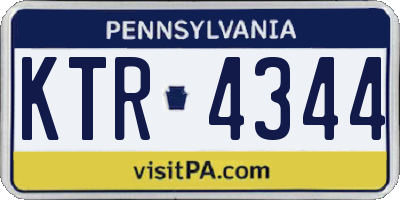 PA license plate KTR4344