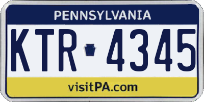 PA license plate KTR4345