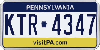 PA license plate KTR4347