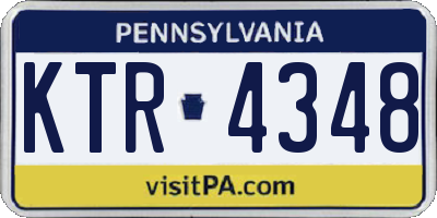 PA license plate KTR4348