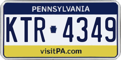 PA license plate KTR4349