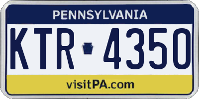 PA license plate KTR4350