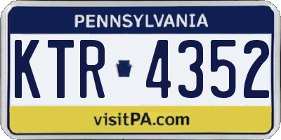 PA license plate KTR4352