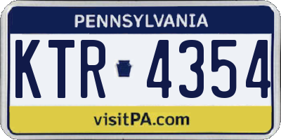 PA license plate KTR4354