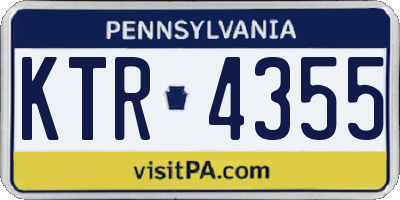 PA license plate KTR4355