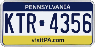 PA license plate KTR4356