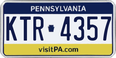 PA license plate KTR4357