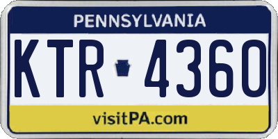 PA license plate KTR4360