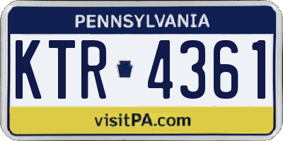 PA license plate KTR4361