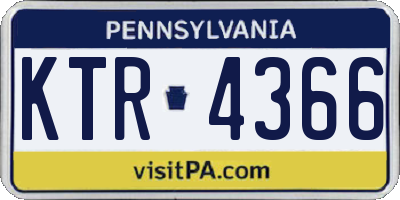 PA license plate KTR4366