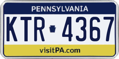 PA license plate KTR4367