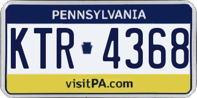 PA license plate KTR4368
