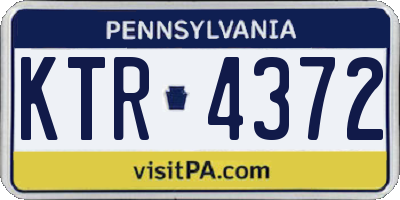 PA license plate KTR4372