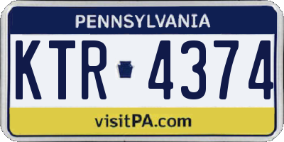 PA license plate KTR4374