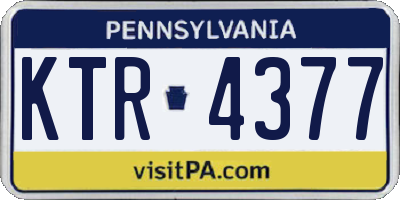 PA license plate KTR4377