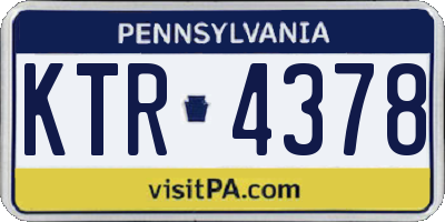 PA license plate KTR4378