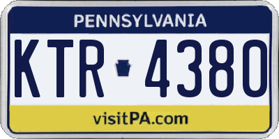 PA license plate KTR4380