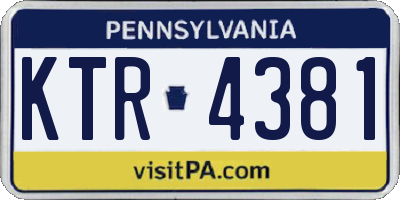 PA license plate KTR4381