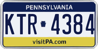 PA license plate KTR4384