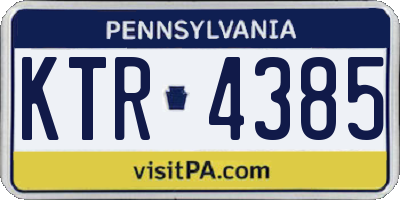 PA license plate KTR4385